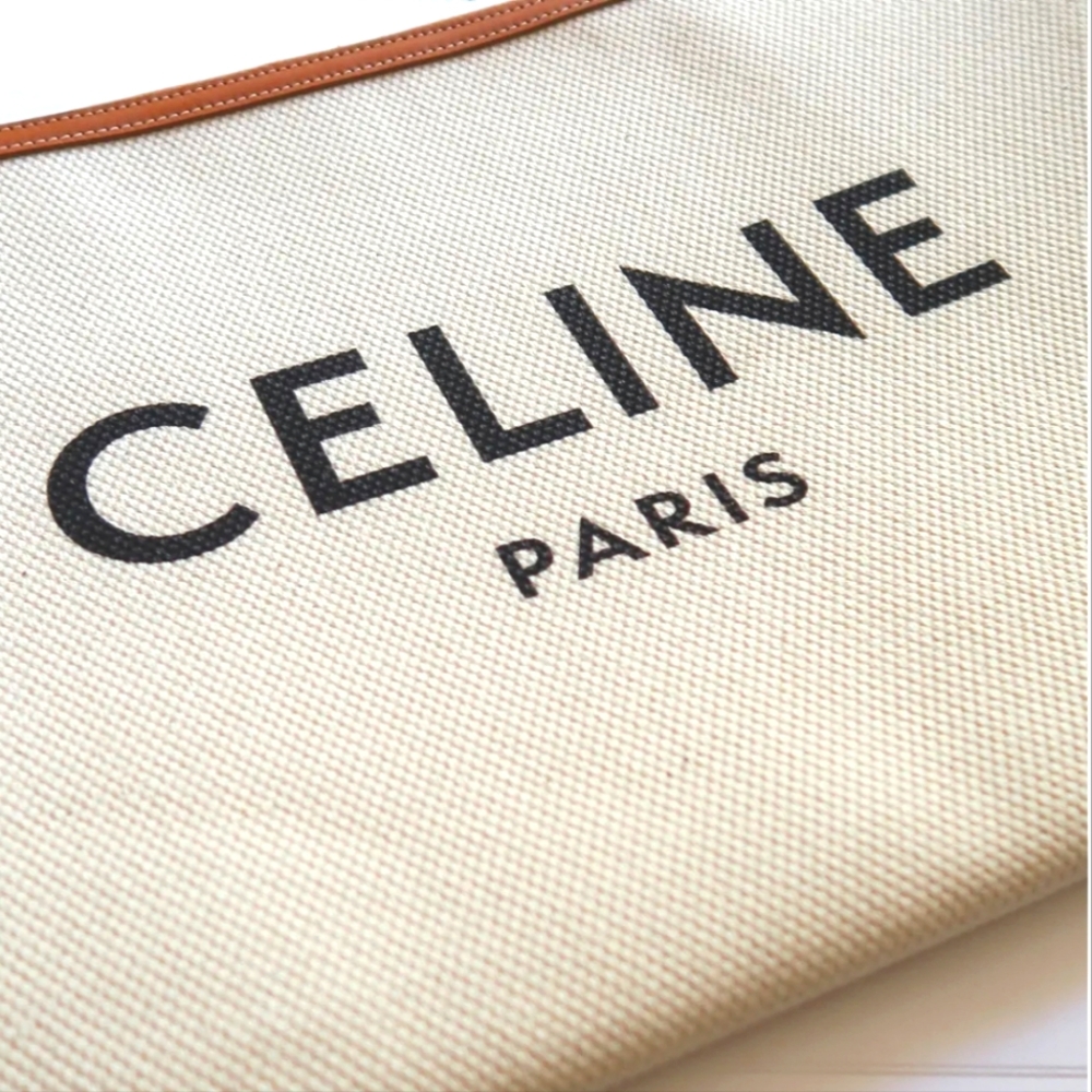 CELINE Paris canvas clutch Large 💯 Authentic